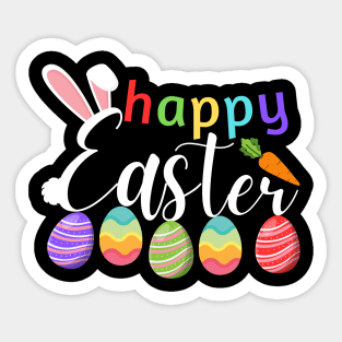 Happy Easter Bunny Rabbit Face Funny Easter Day Sticker